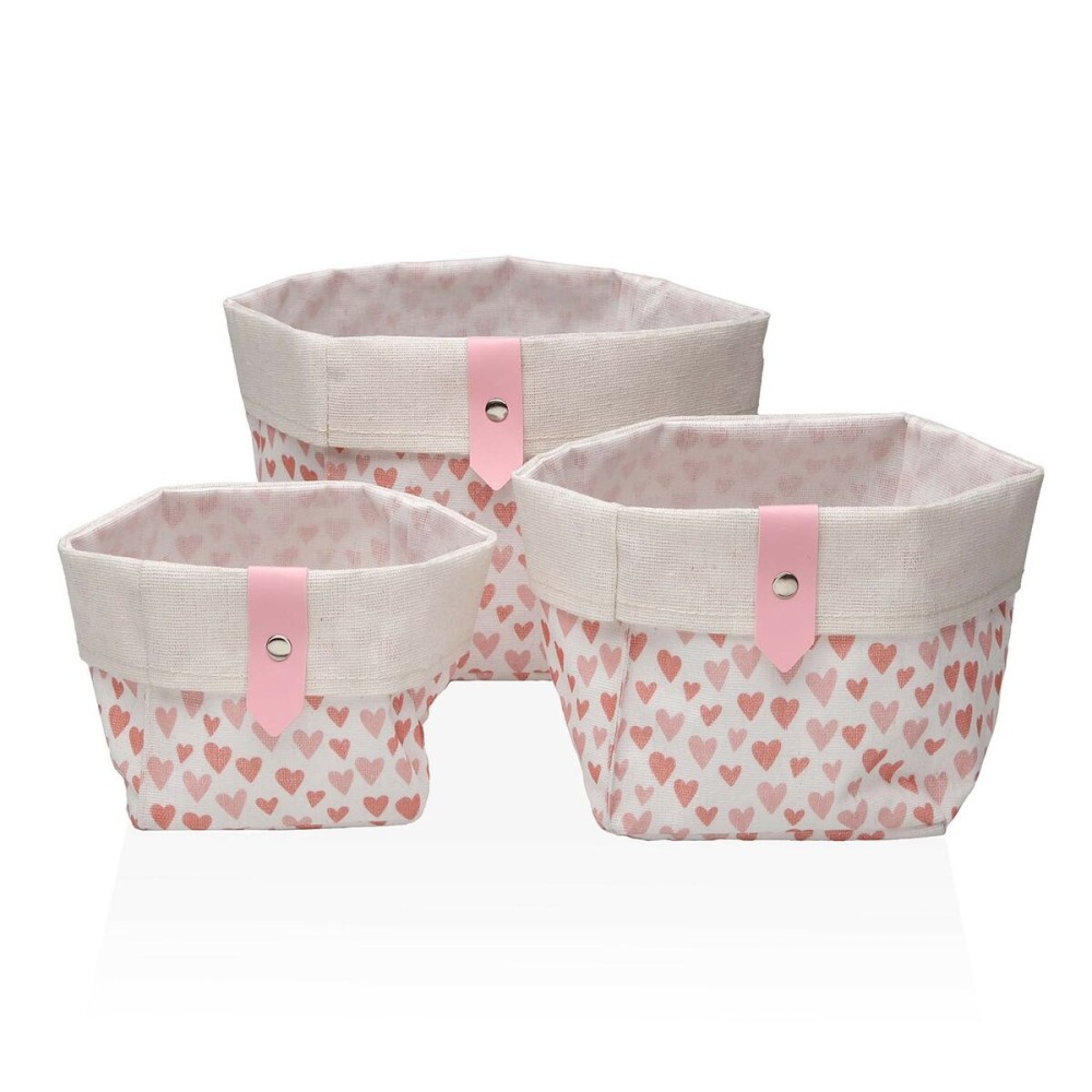 Basket set Versa Amore Textile 14 x 14 x 14 cm