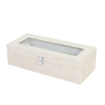 Box for watches Versa Beige Polyester 13,5 x 9 x 30,5 cm