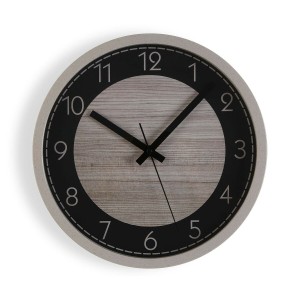 Horloge Murale Versa Noir Bois 4,2 x 30 x 30 cm