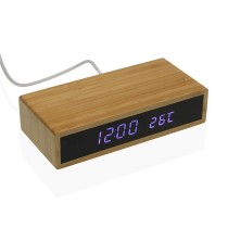 Alarm Clock Versa Bamboo Minimalist 7,3 x 3,5 x 16 cm