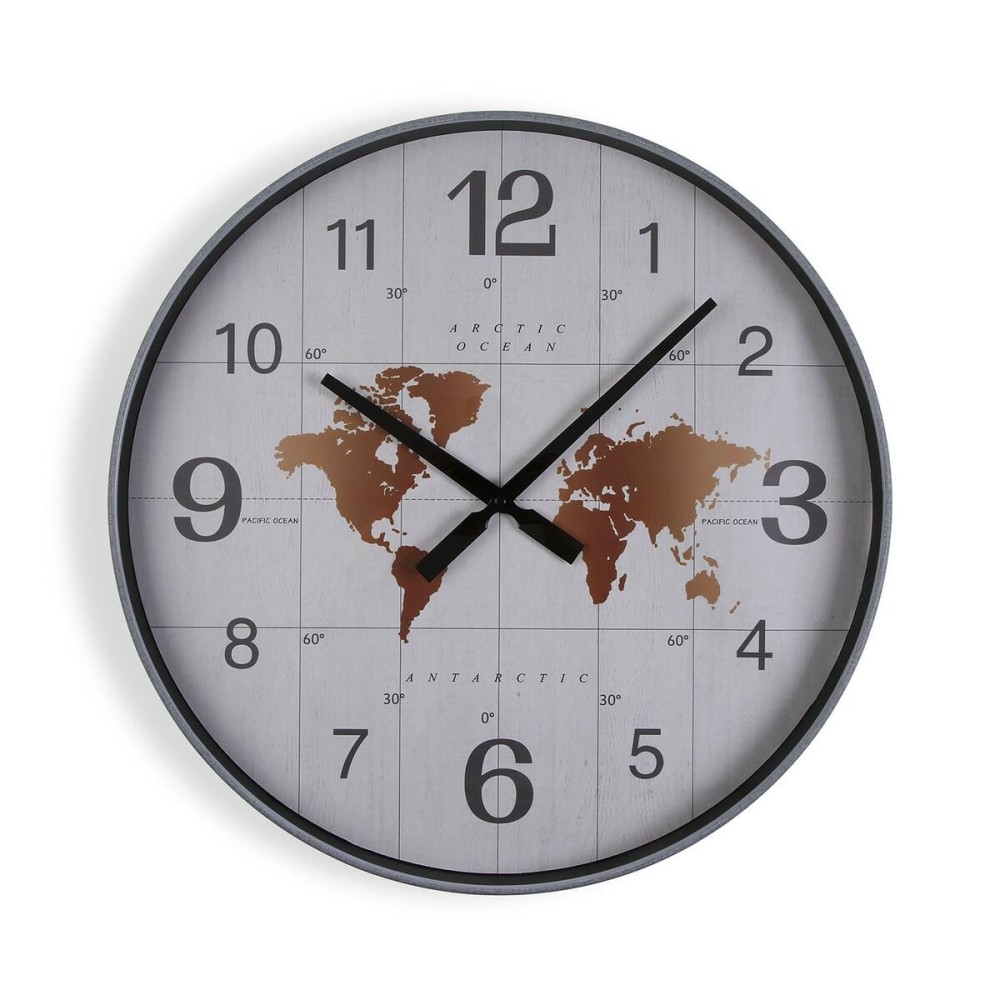 Wall Clock Versa Metal World Map 4,7 x 50,8 x 50,8 cm