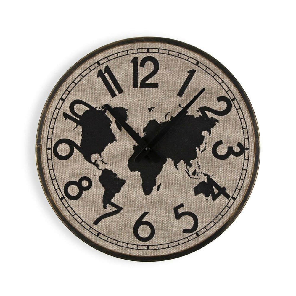 Wall Clock Versa Metal World Map 4 x 40 x 40 cm