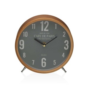 Table clock Versa Cafe de Paris Green Metal 4,5 x 18,5 x 18,5 cm