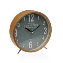 Table clock Versa Cafe de Paris Green Metal 4,5 x 18,5 x 18,5 cm