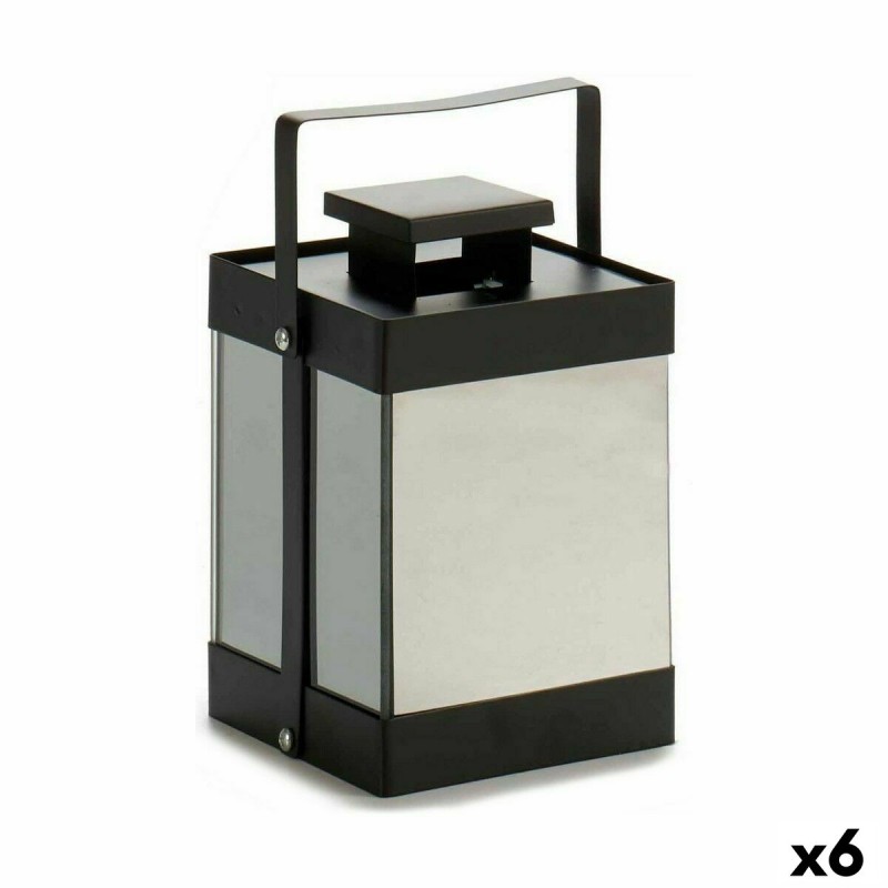 Lanterne à LED Noir Miroir 12,5 x 18,5 x 12,5 cm (6 Unités)