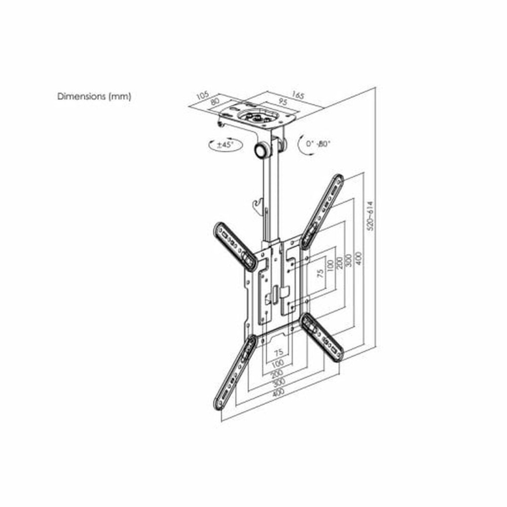 Bildschirm-Träger für den Tisch Equip 55" 20 kg