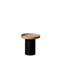 Side table Black Natural Wood Metal 37 x 37 x 37 cm