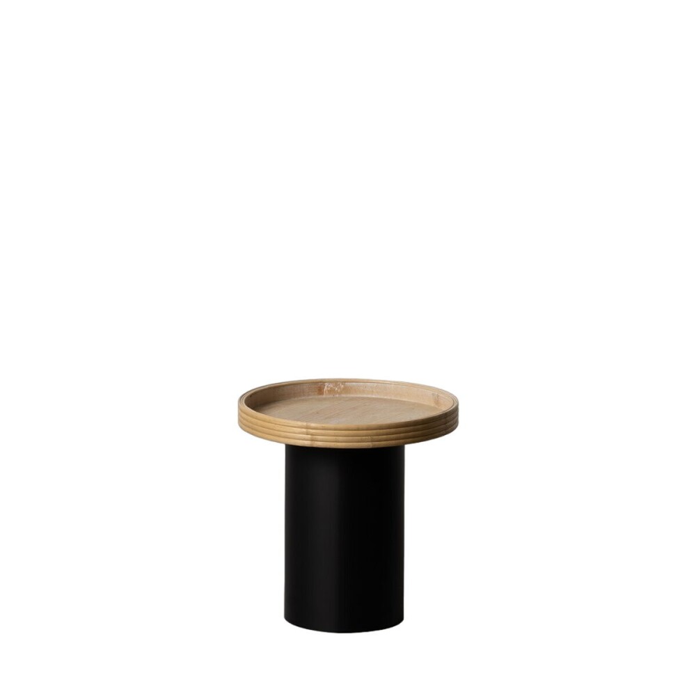 Side table Black Natural Wood Metal 37 x 37 x 37 cm