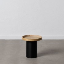 Side table Black Natural Wood Metal 37 x 37 x 37 cm