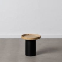 Table d'appoint Noir Naturel Bois Métal 37 x 37 x 37 cm