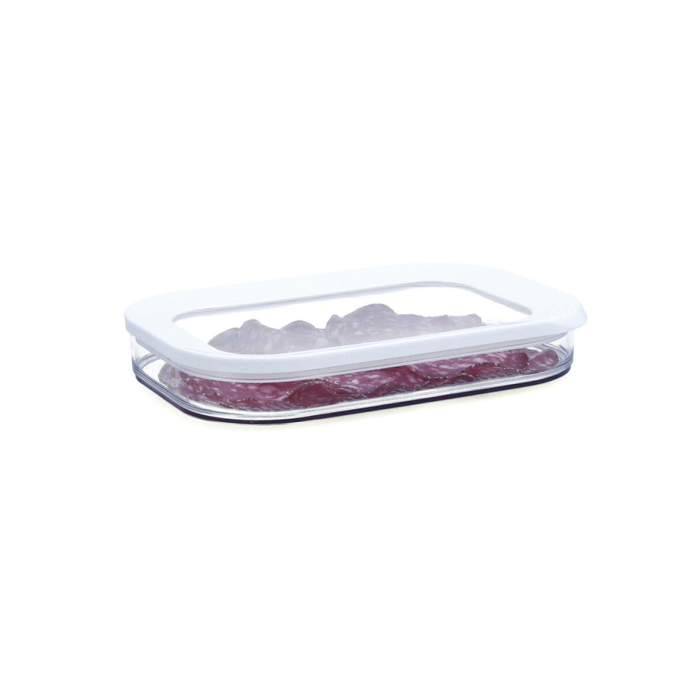 Boîte à repas rectangulaire avec couvercle Quid Rico Transparent Plastique 22 x 16 x 3,5 cm