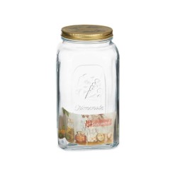 Jar Homemade Transparent Golden Metal Glass 3 L 13 x 25 x 13 cm (6 Units)