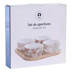 Tablett für Snacks DKD Home Decor 19,7 x 19,7 x 1 cm grün Steingut