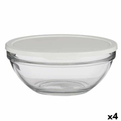 Panier-repas rond avec couvercle Chefs Blanc 2,5 L 23,7 x 10,1 x 23,7 cm (4 Unités)