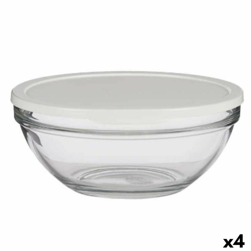 Panier-repas rond avec couvercle Chefs Blanc 2,5 L 23,7 x 10,1 x 23,7 cm (4 Unités)