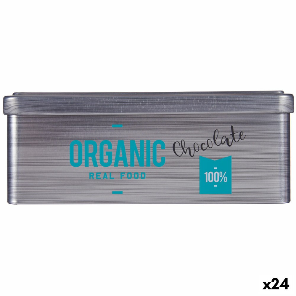 Tin Chocolate Grey Tin (11 x 7,1 x 18 cm) (24 Units)