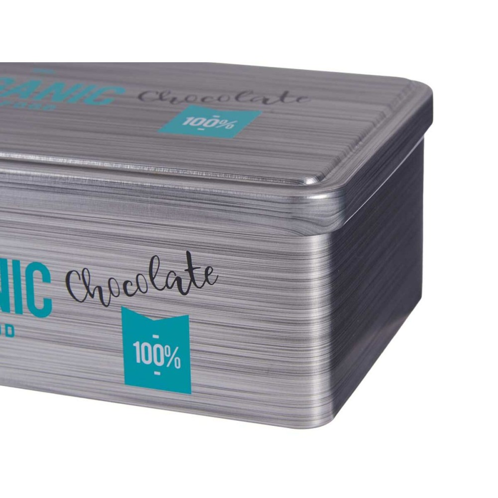 Tin Chocolate Grey Tin (11 x 7,1 x 18 cm) (24 Units)