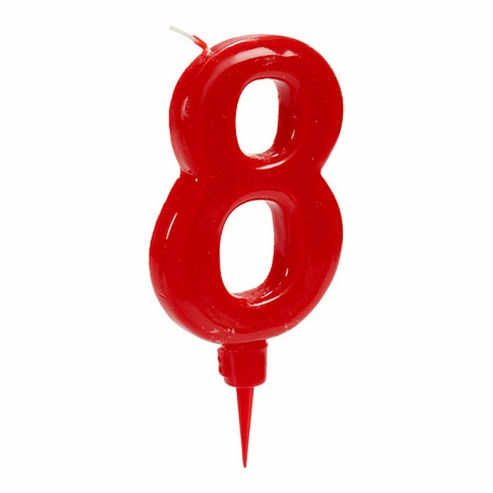 Candle Red Birthday Number 8 (12 Units)