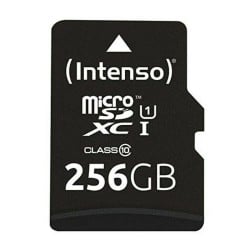 Carte Mémoire Micro SD avec Adaptateur INTENSO 3423492 256 GB Noir