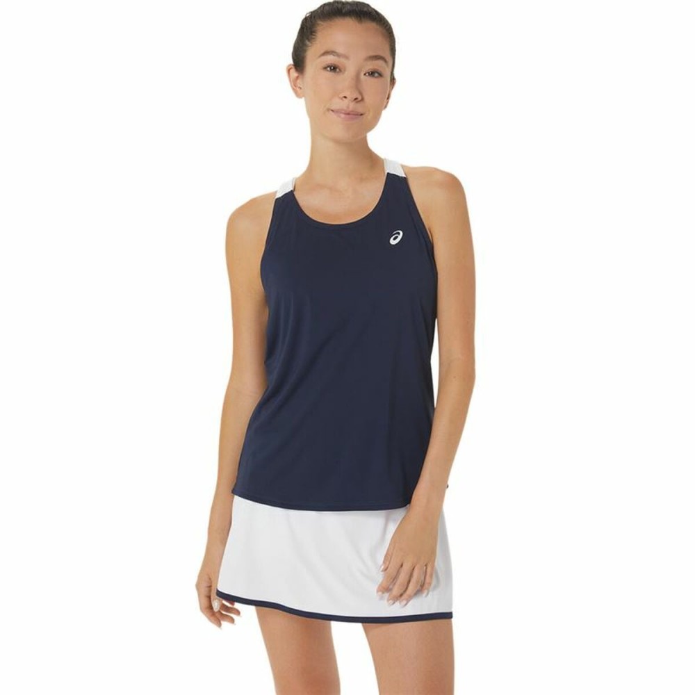 Kurzärmliges Sport T-Shirt Asics Court Blau Dunkelblau Tennis