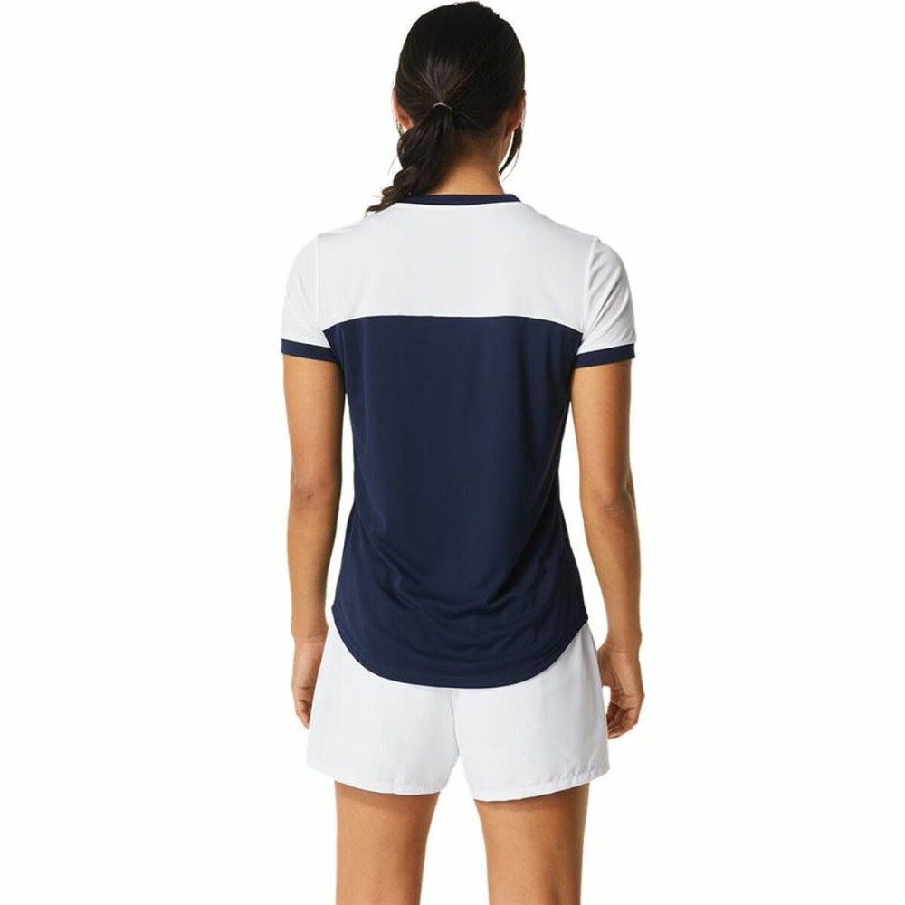 Kurzärmliges Sport T-Shirt Asics Court Marineblau Tennis