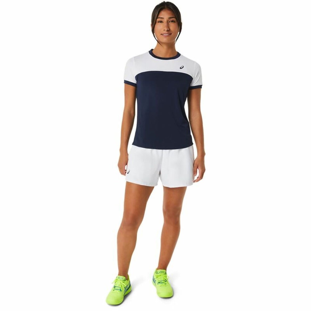 Kurzärmliges Sport T-Shirt Asics Court Marineblau Tennis