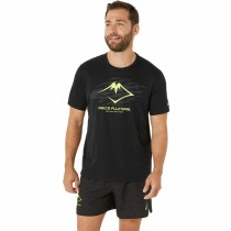 Herren Kurzarm-T-Shirt Asics Fujitrail Logo Ss Top Schwarz