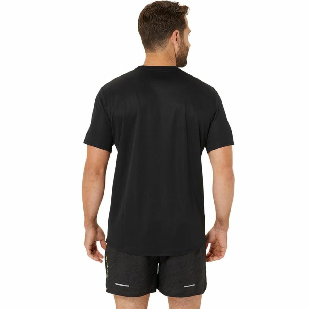 Herren Kurzarm-T-Shirt Asics Fujitrail Logo Ss Top Schwarz