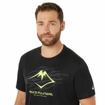 Herren Kurzarm-T-Shirt Asics Fujitrail Logo Ss Top Schwarz