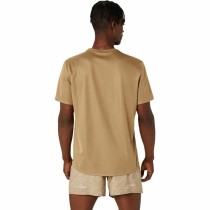 Men’s Short Sleeve T-Shirt Asics Fujitrail Logo Ss Top Brown Beige