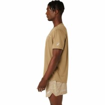 Herren Kurzarm-T-Shirt Asics Fujitrail Logo Ss Top Braun Beige