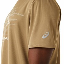 Herren Kurzarm-T-Shirt Asics Fujitrail Logo Ss Top Braun Beige