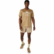 Men’s Short Sleeve T-Shirt Asics Fujitrail Logo Ss Top Brown Beige