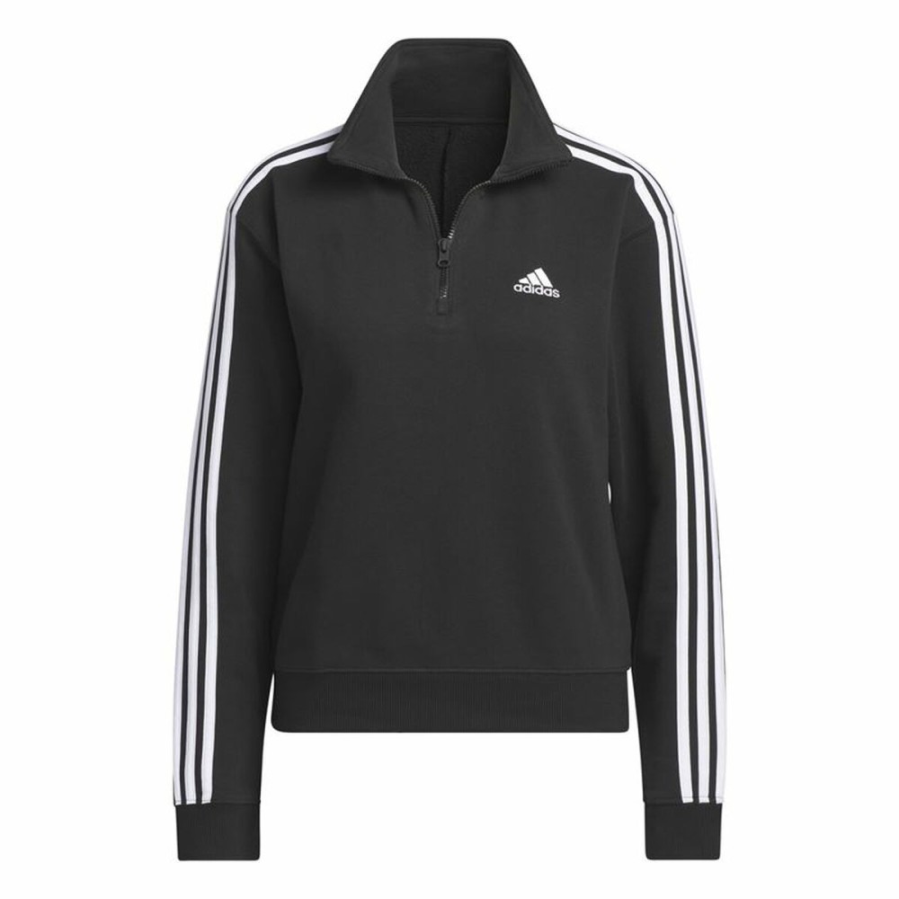 Women's Sports Jacket Adidas 3S Ft Qz Black