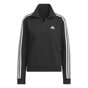 Women's Sports Jacket Adidas 3S Ft Qz Black