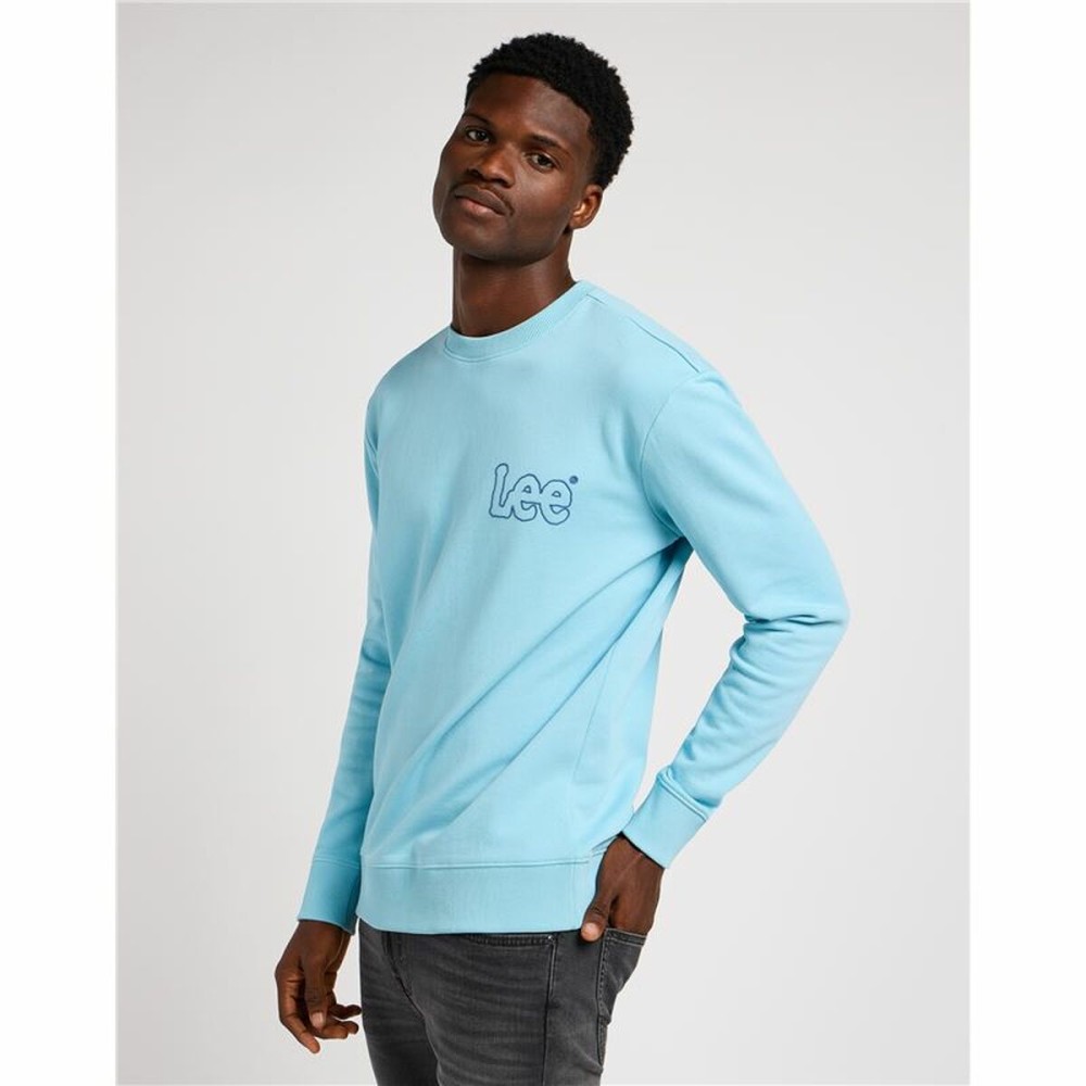 Sweat sans capuche homme Lee Wobbly Preppy Bleu Eau