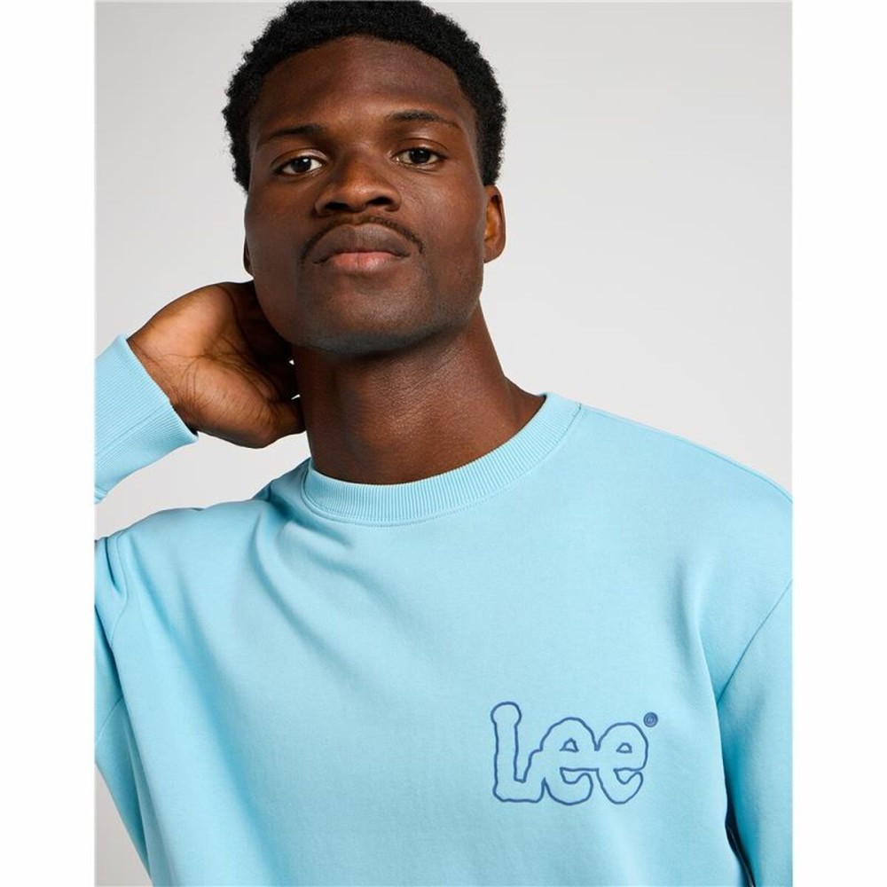 Sweat sans capuche homme Lee Wobbly Preppy Bleu Eau