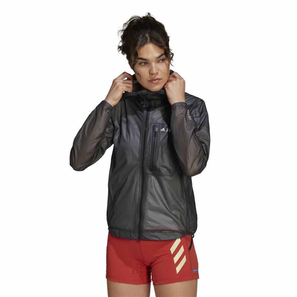 Women's Sports Jacket Adidas Agr Rain J Black