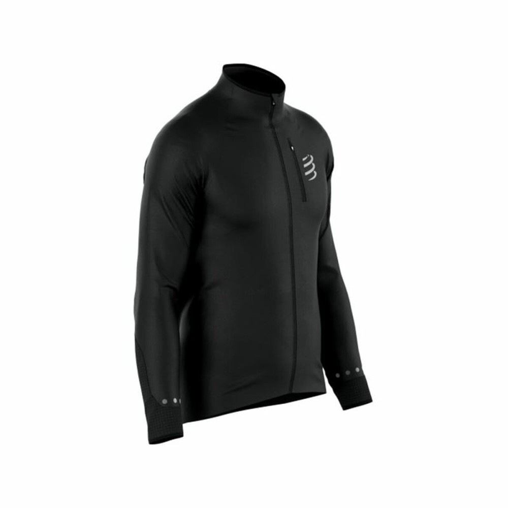 Sportjackefür Herren Compressport Hurricane indproof Schwarz