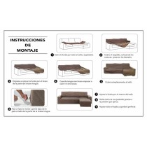 Right short arm chaise longue cover Hosteline OLIMPO Brown 48 x 29 x 14 cm