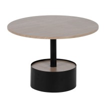 Table Basse Noir Naturel 65 x 65 x 37,5 cm