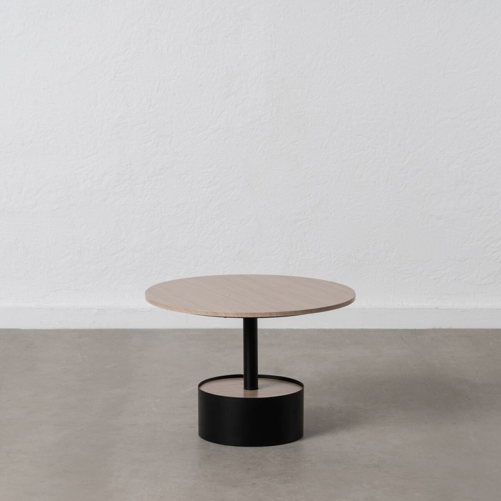 Centre Table Black Natural 65 x 65 x 37,5 cm