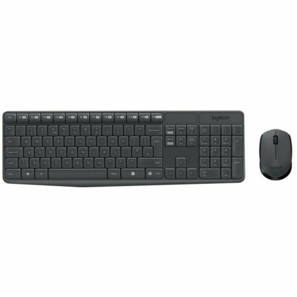 Tastatur mit Drahtloser Maus Logitech Grau AZERTY