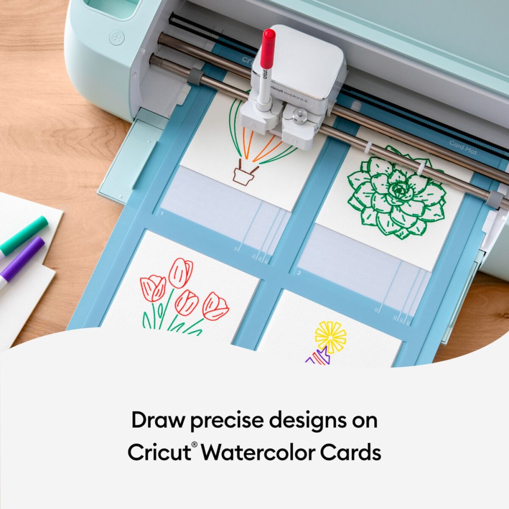 Aquarellkarten für Schneideplotter Cricut S40 Weiß