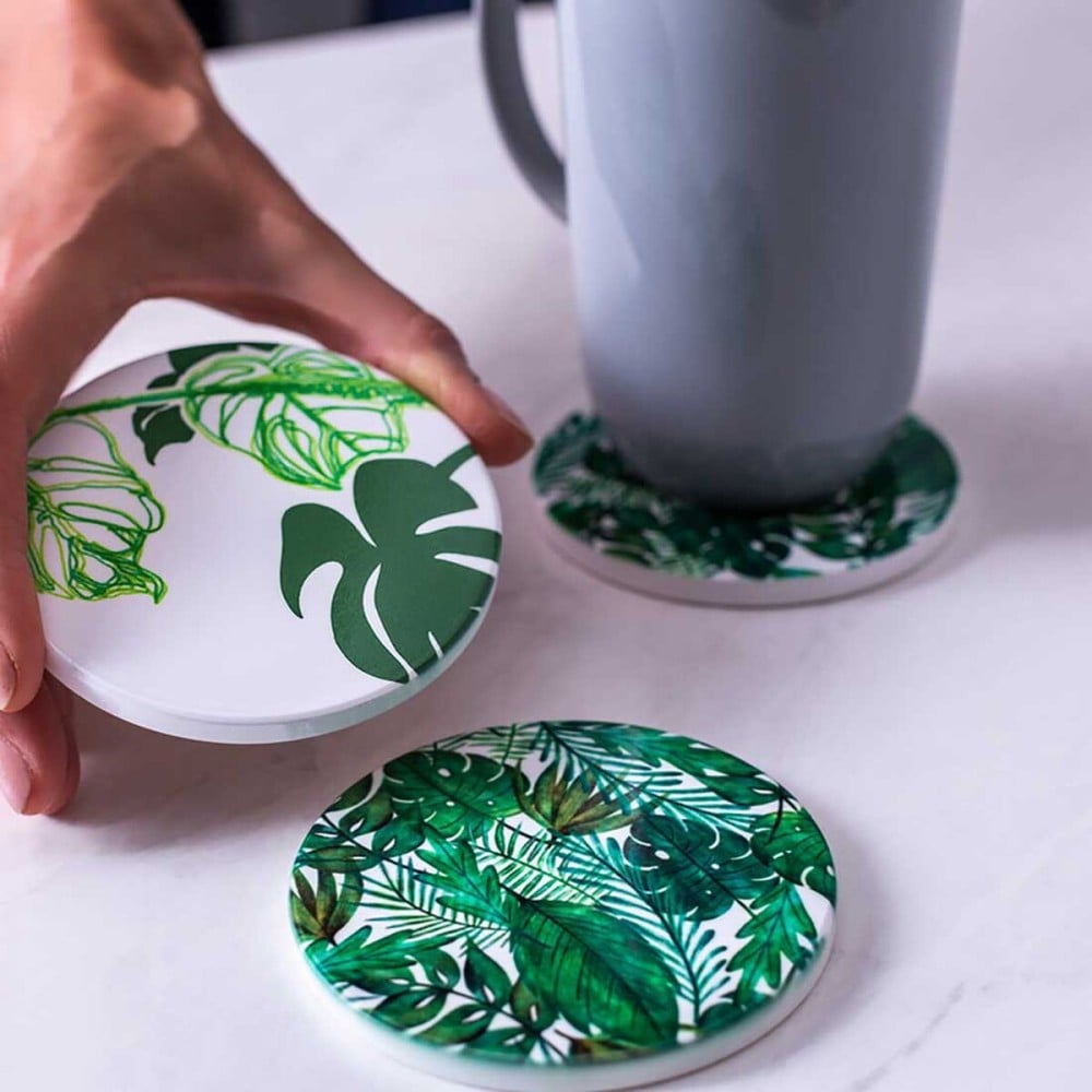 Customisable Coaster for Cutting Plotter Cricut Ceramic White (4 Units)