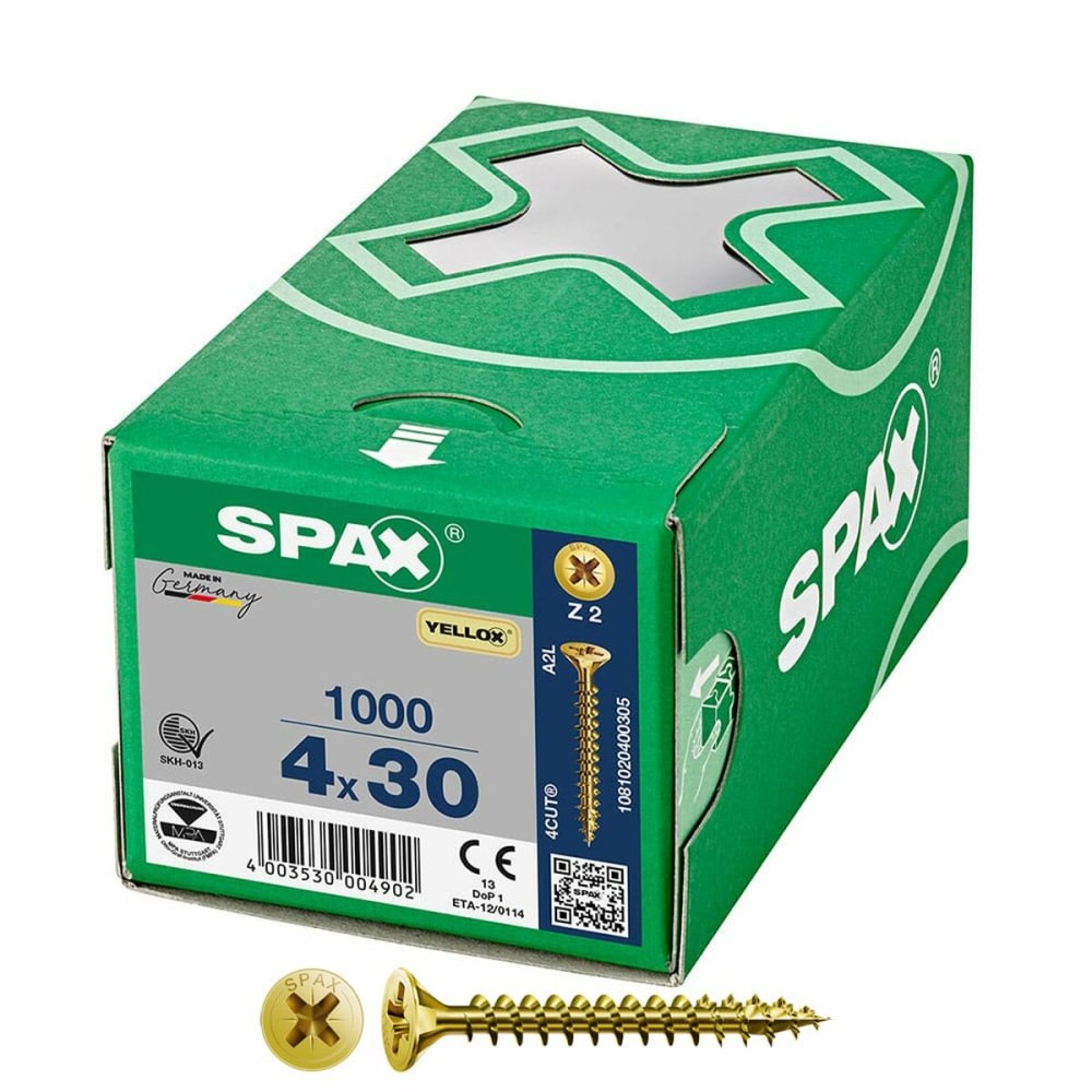 Schraubenkasten SPAX Yellox Z2 Flacher Kopf 4,0 x 30 mm 1000 Unidades