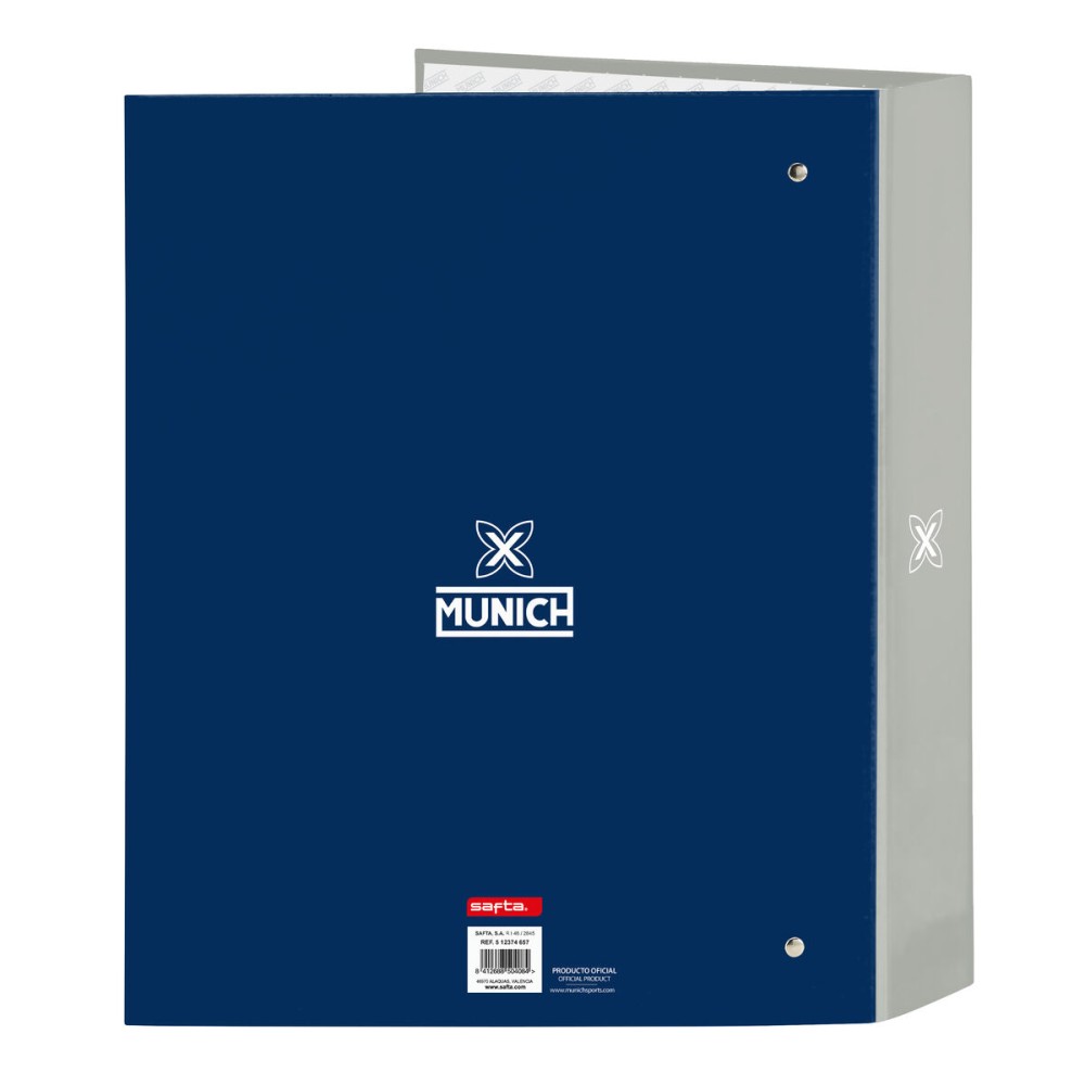 Ring binder Munich College Grey A4 (27 x 33 x 6 cm)