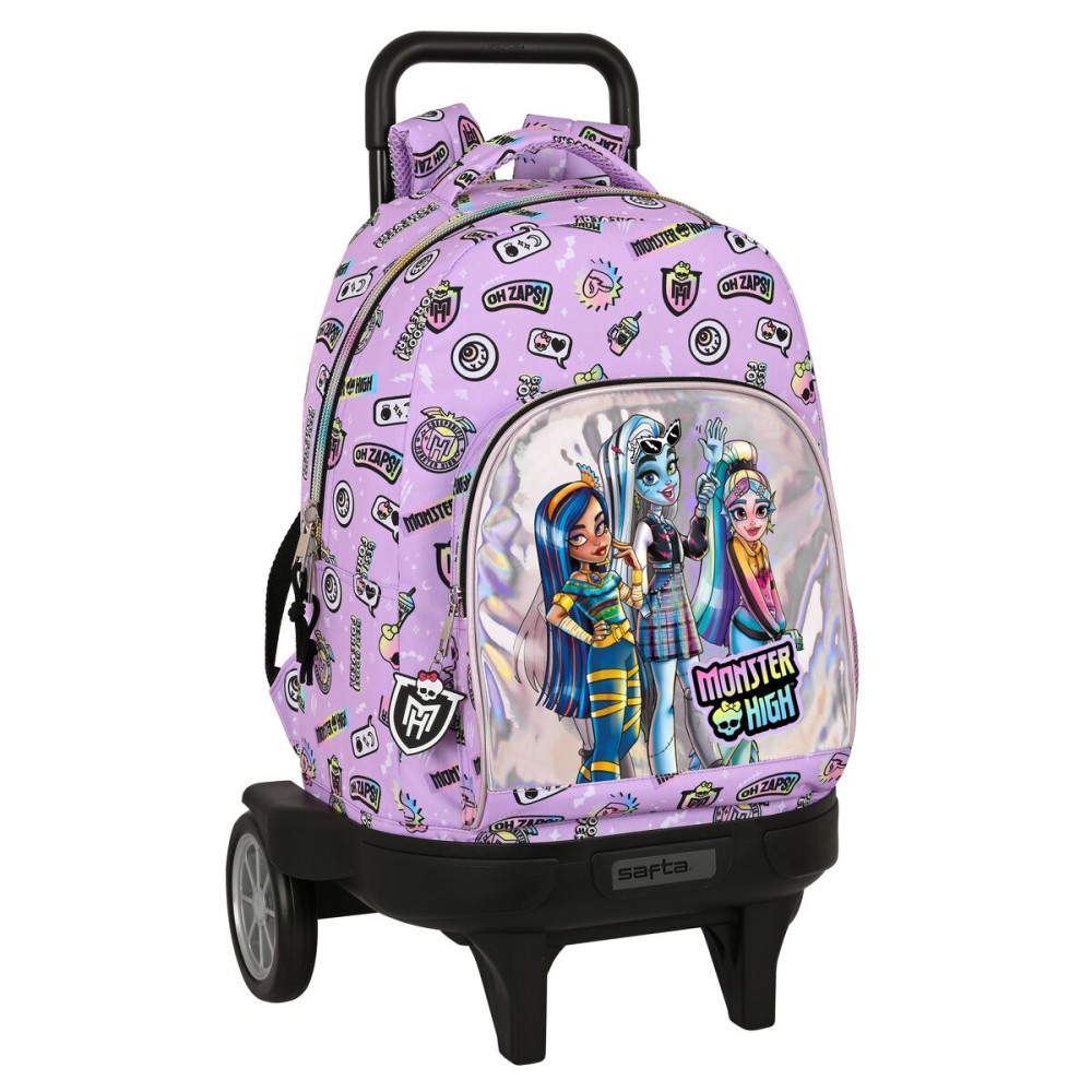 Schulrucksack mit Rädern Monster High Best boos Lila 33 X 45 X 22 cm