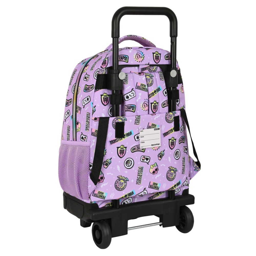 Schulrucksack mit Rädern Monster High Best boos Lila 33 X 45 X 22 cm