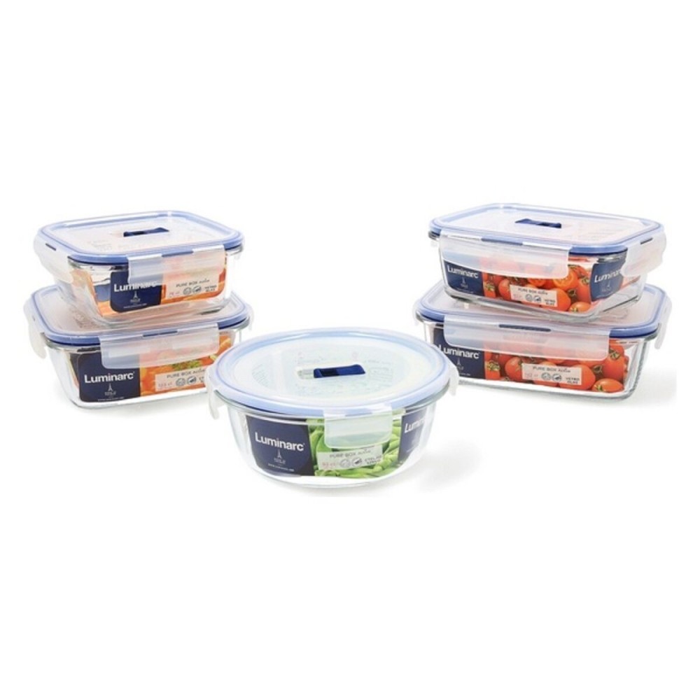 Lunchbox-Set Luminarc Pure Box Active (5 pcs) zweifarbig Glas 43 x 32 x 18 cm (5 Stück)